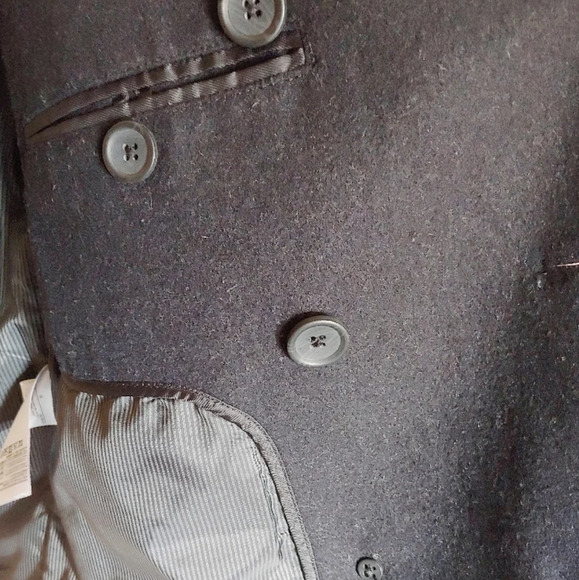 Banana Republic Black Wool Blend Peacoat Size Women's Medium - Picture 7 of 9